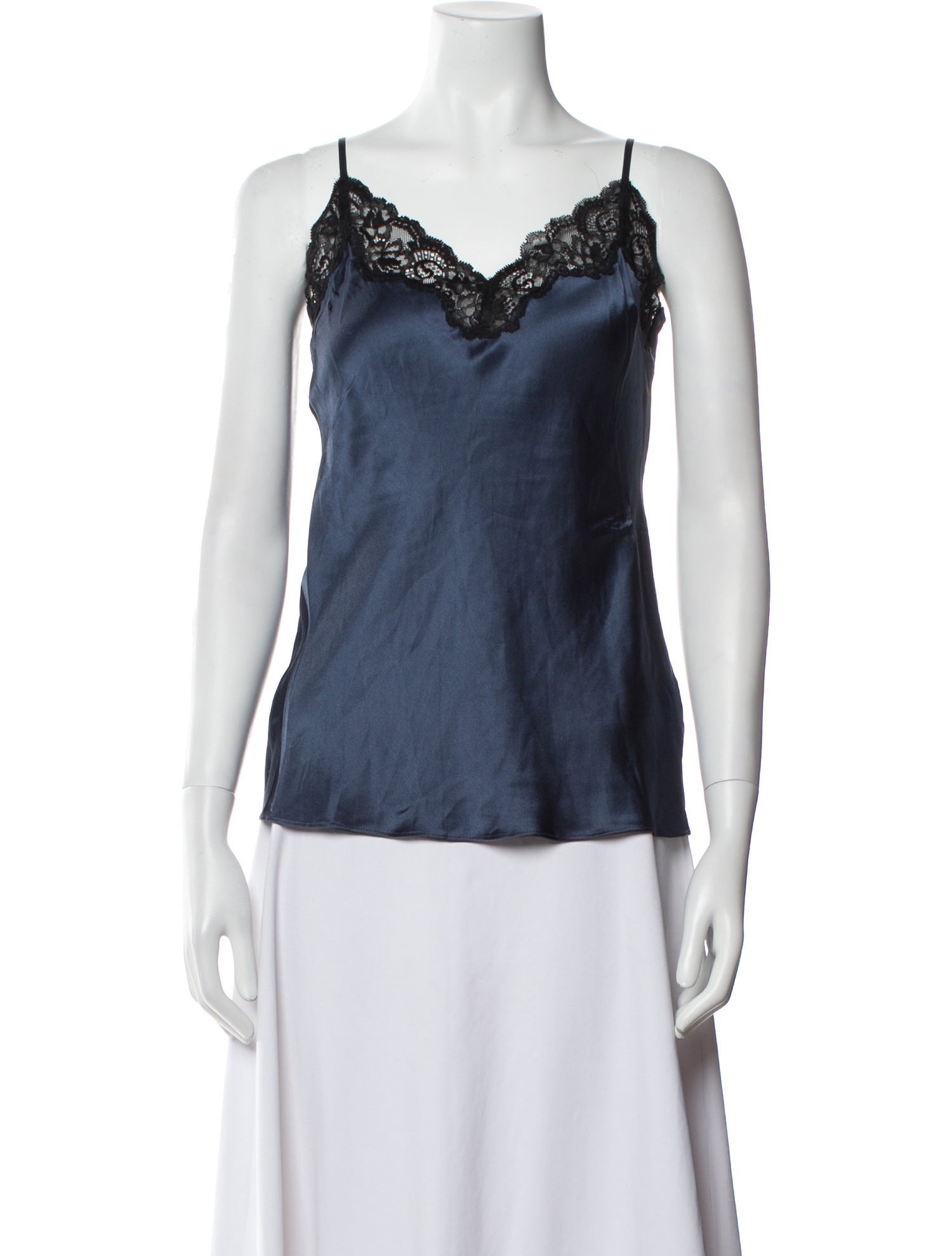 Neiman Marcus Silk V-Neck Top