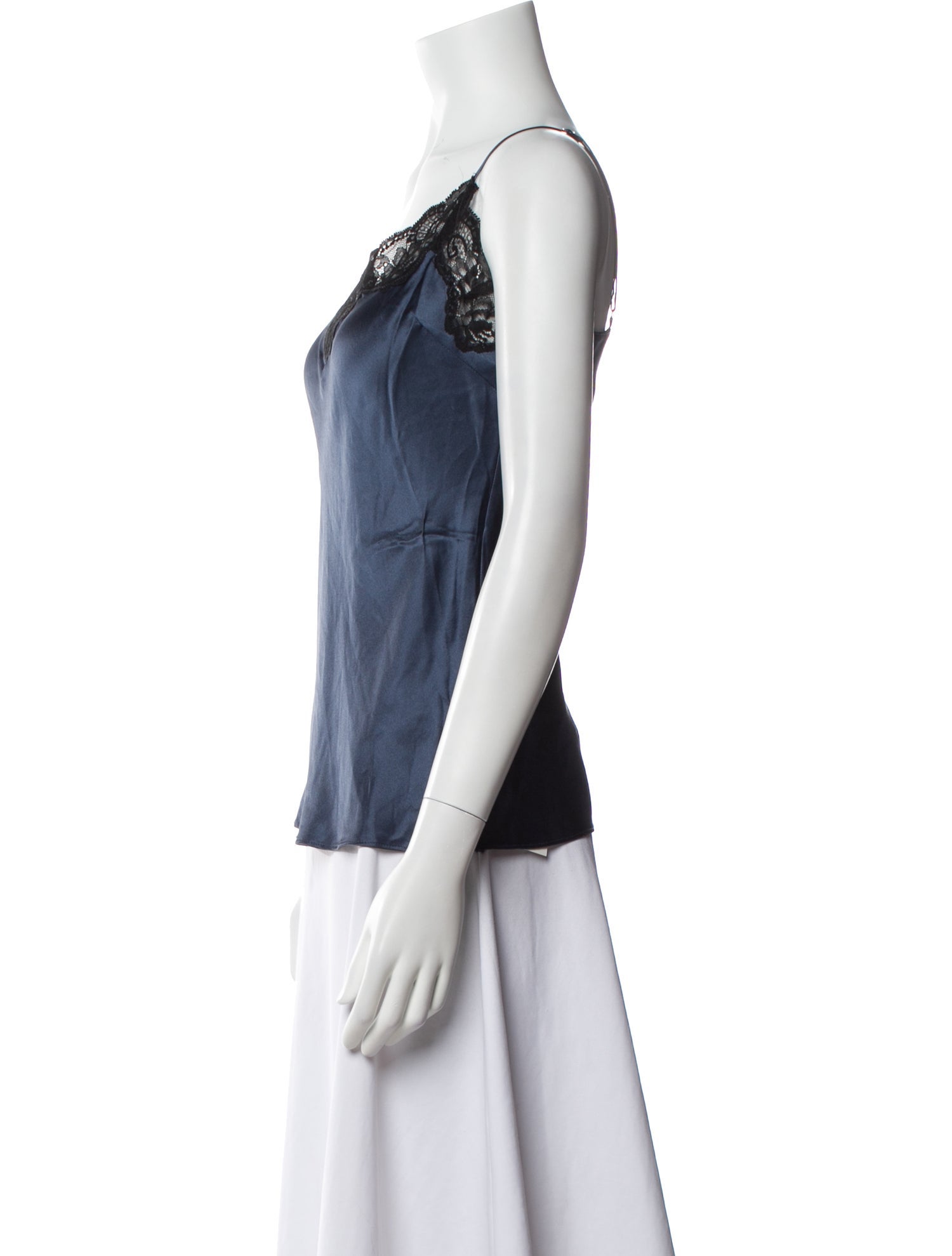 Neiman Marcus Silk V-Neck Top