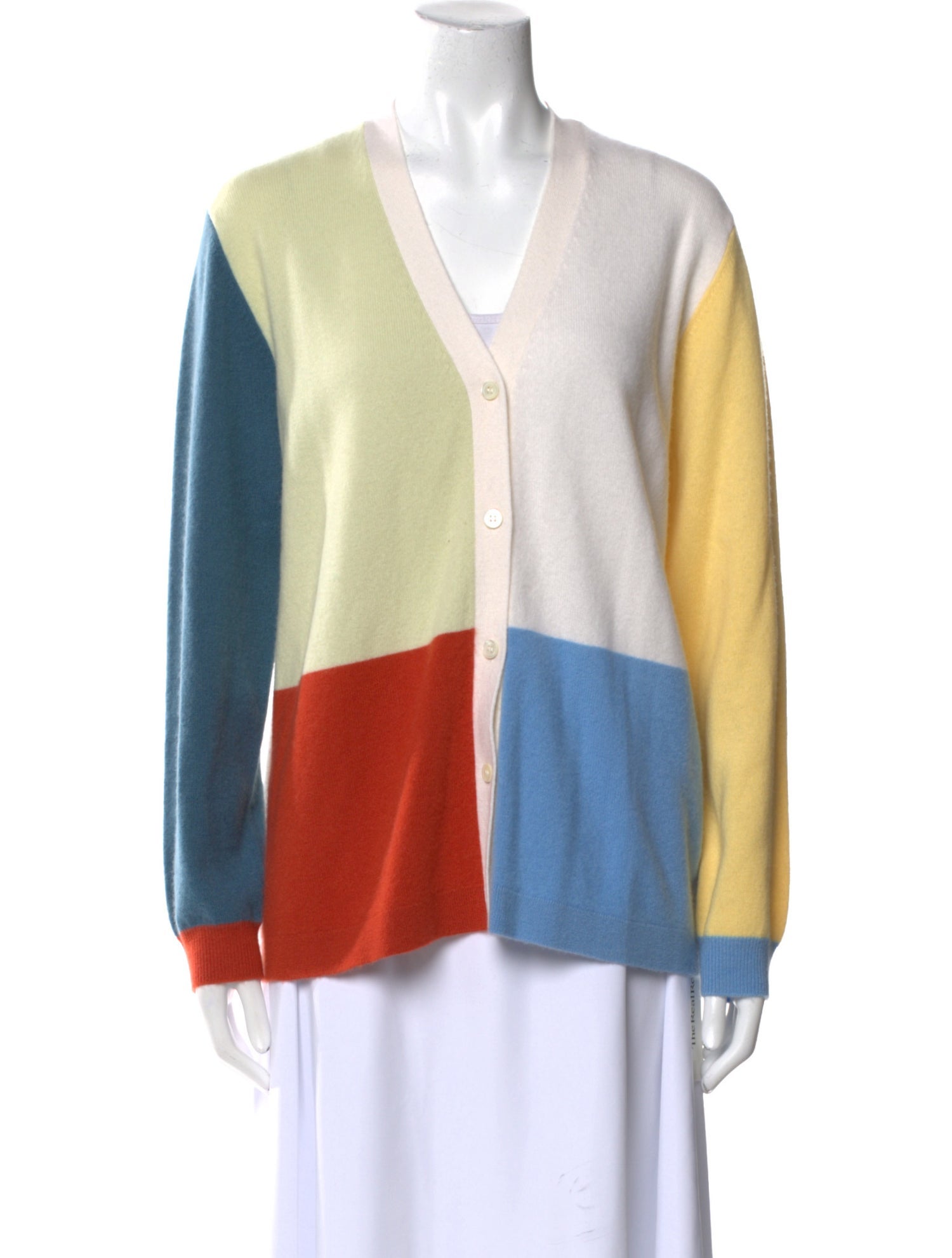 Neiman Marcus Cashmere Colorblock Pattern Sweater