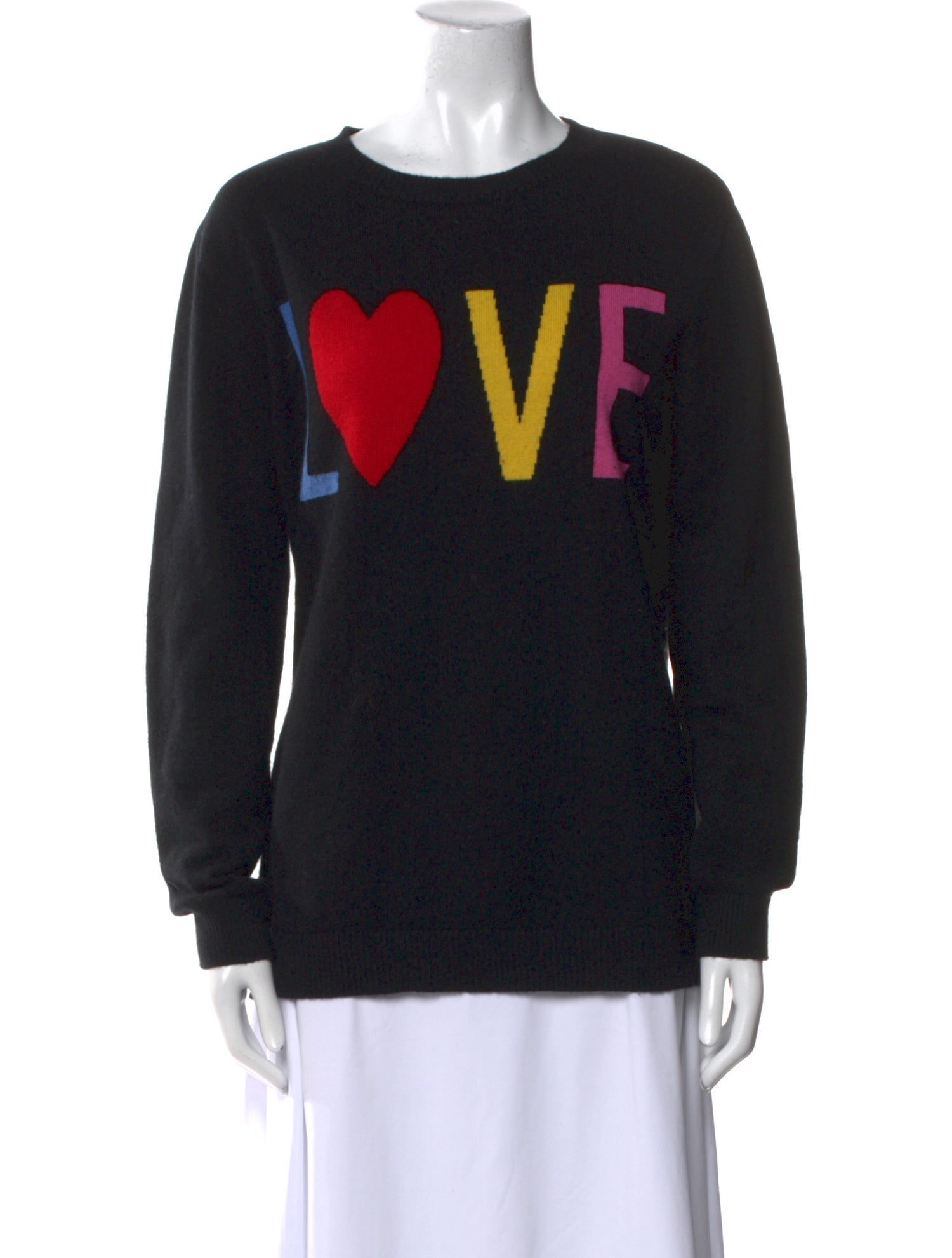 Neiman Marcus Cashmere Graphic Print Sweater