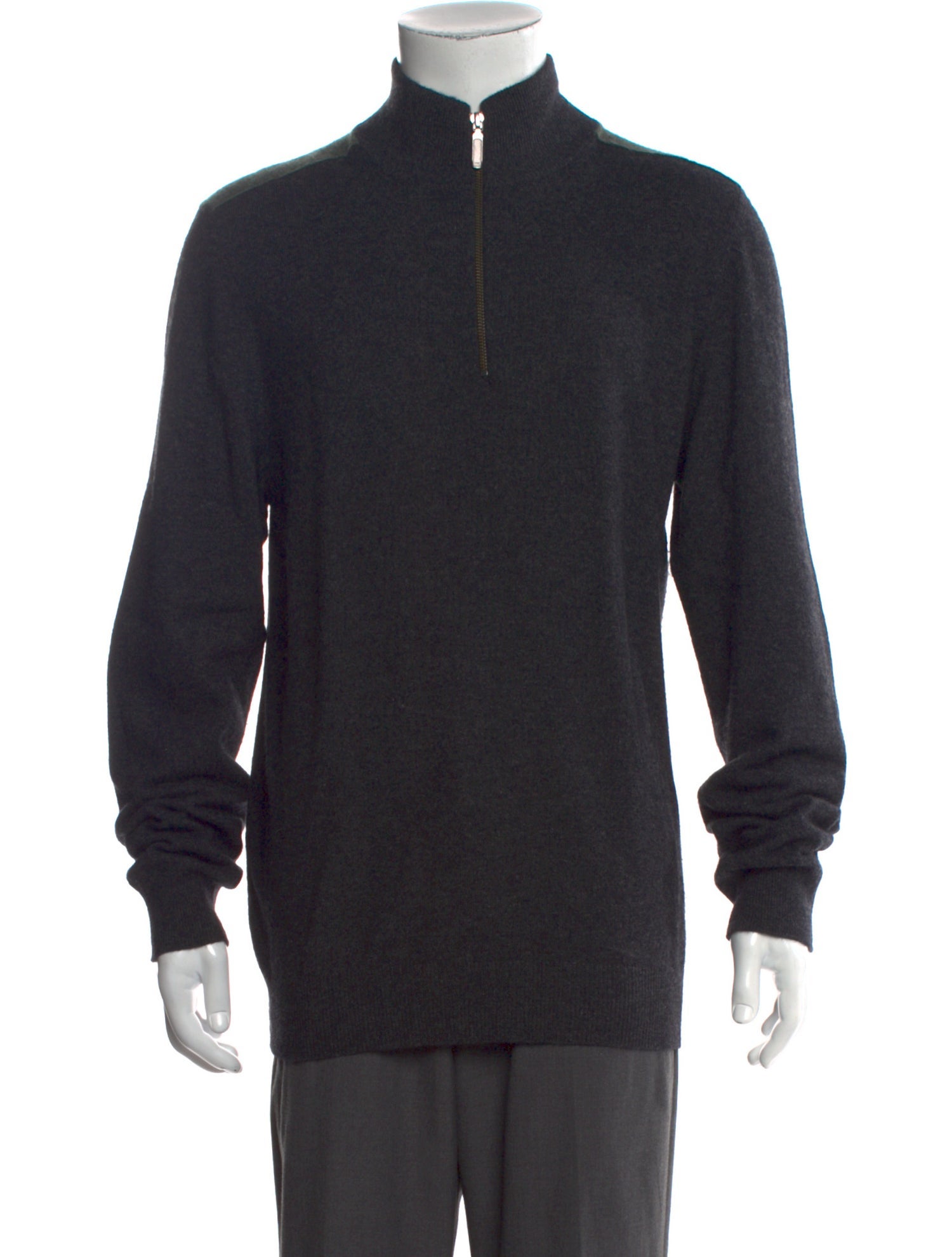 Neiman Marcus Cashmere Mock Neck Polo Sweater