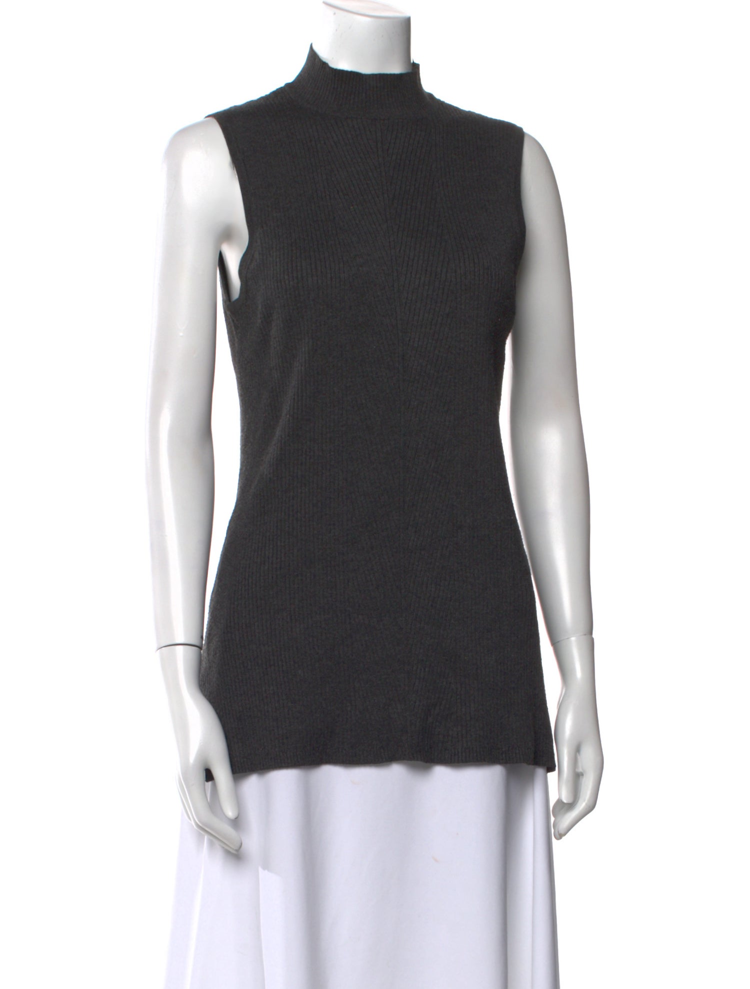 Neiman Marcus Mock Neck Sleeveless Top