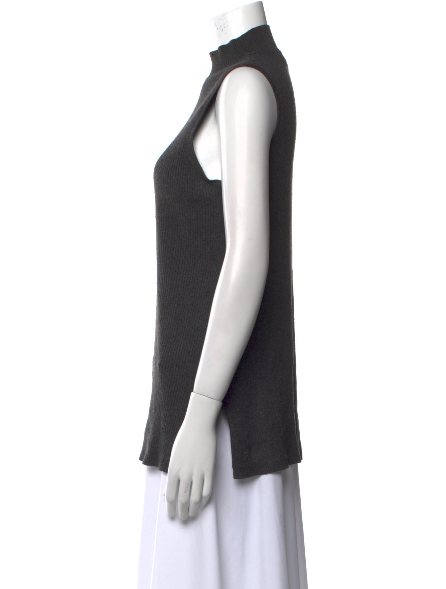 Neiman Marcus Mock Neck Sleeveless Top