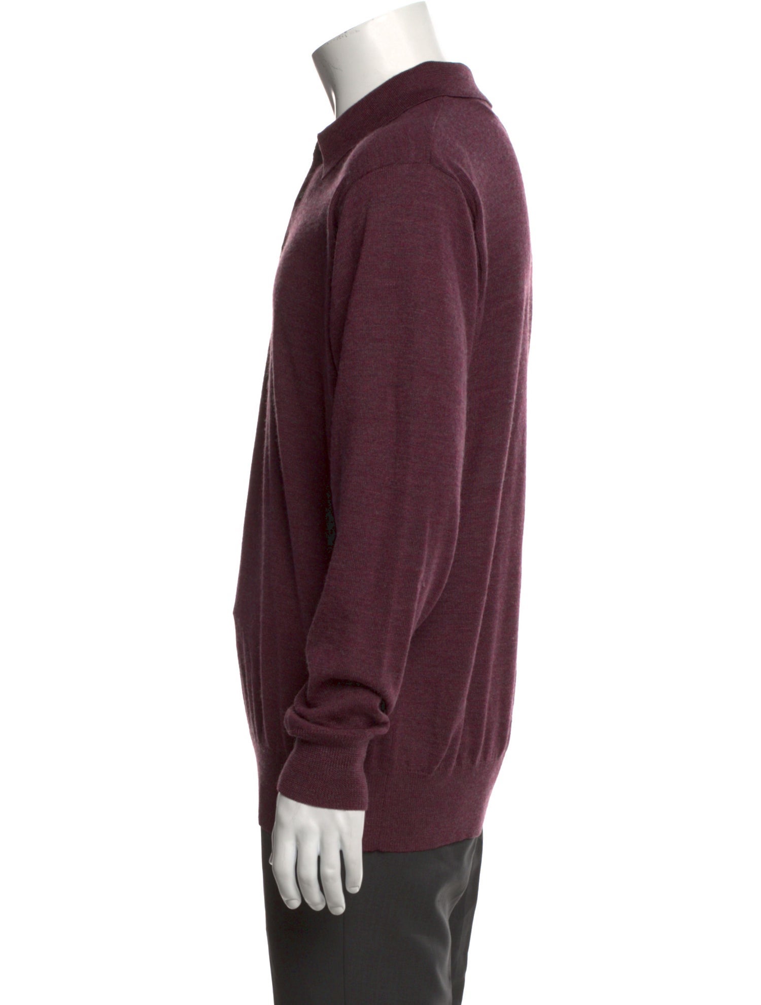 Neiman Marcus Merino Wool Mock Neck Polo Sweater