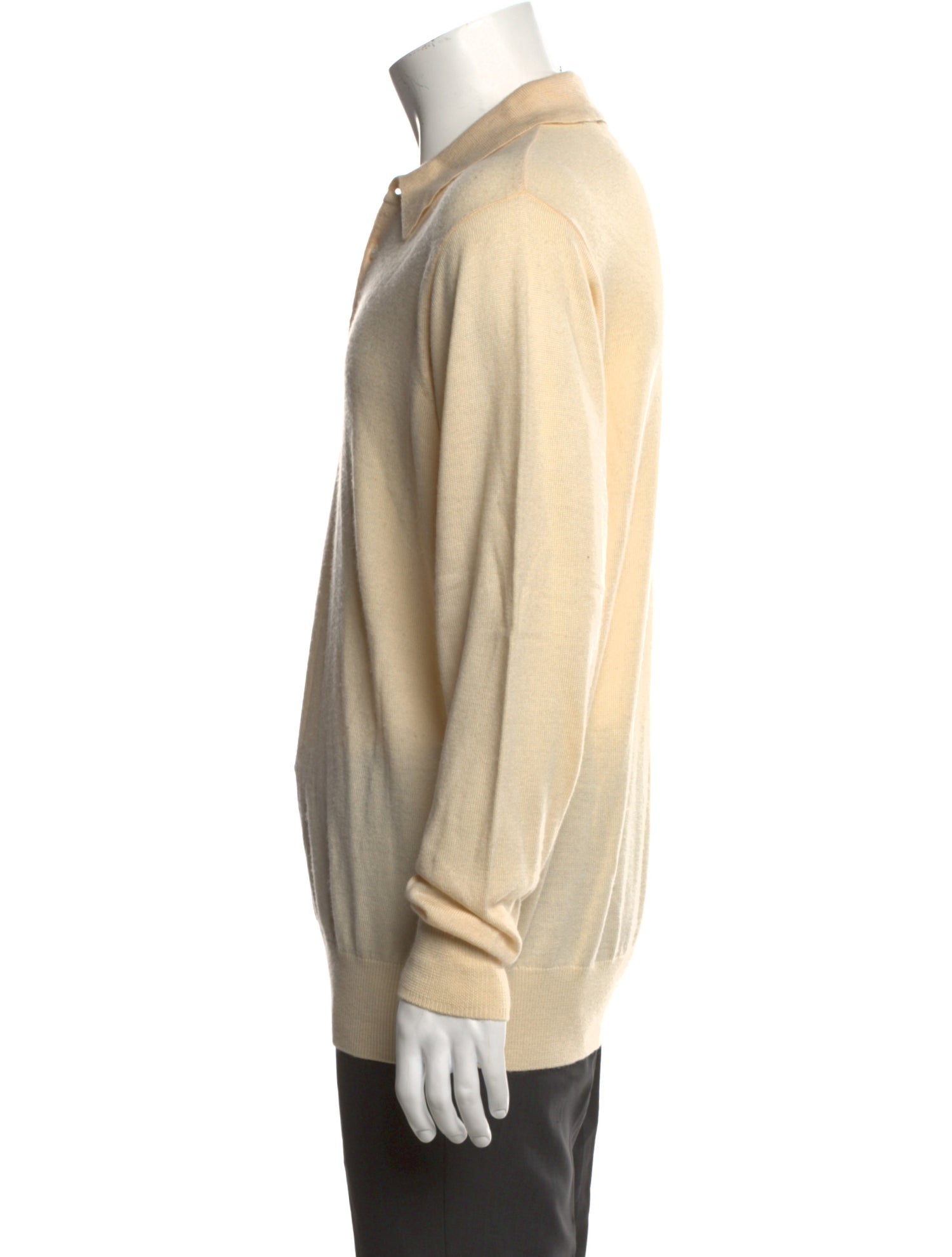 Neiman Marcus Merino Wool Mock Neck Polo Sweater