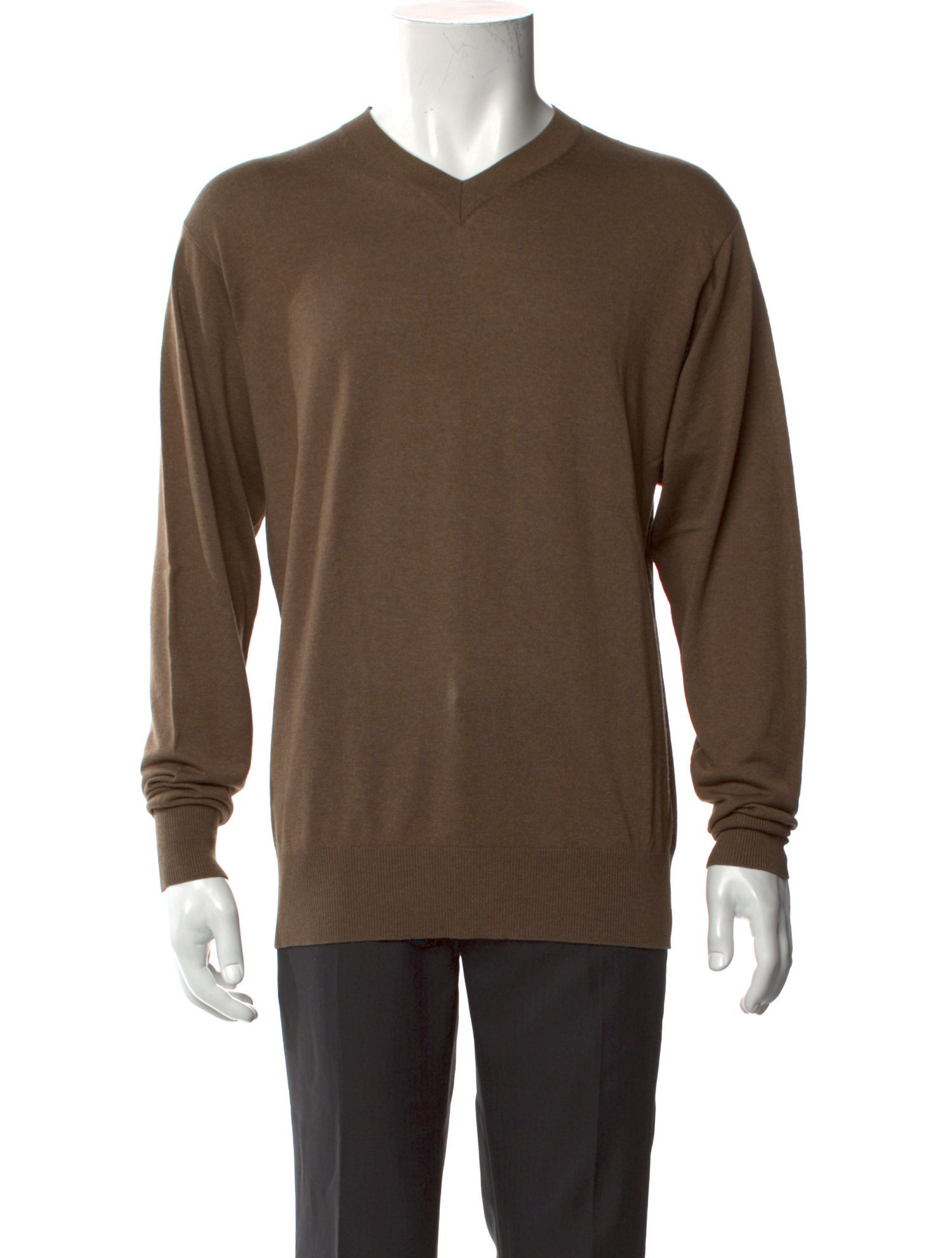 Neiman Marcus Silk V-Neck Pullover