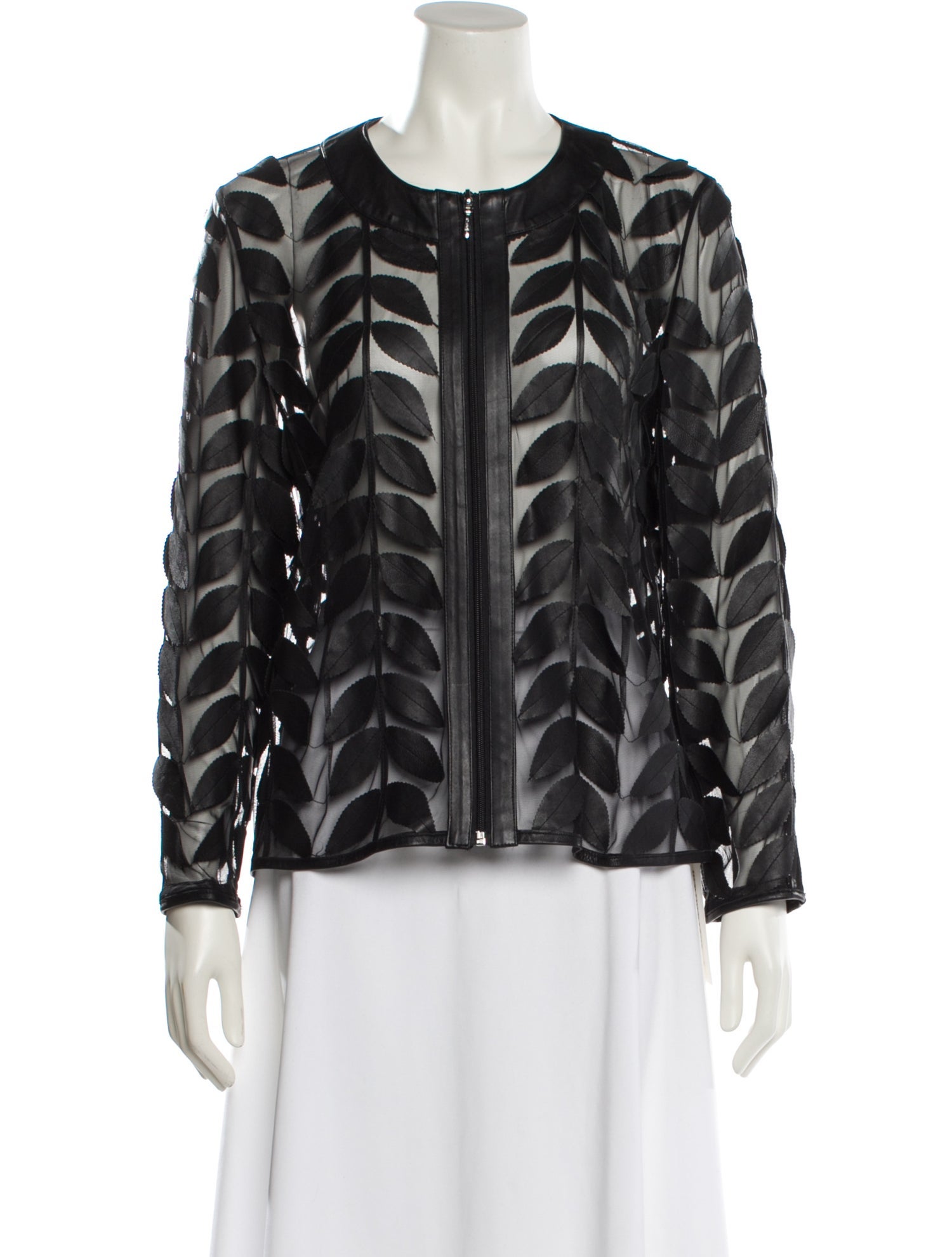 Neiman Marcus Leather Printed Evening Jacket