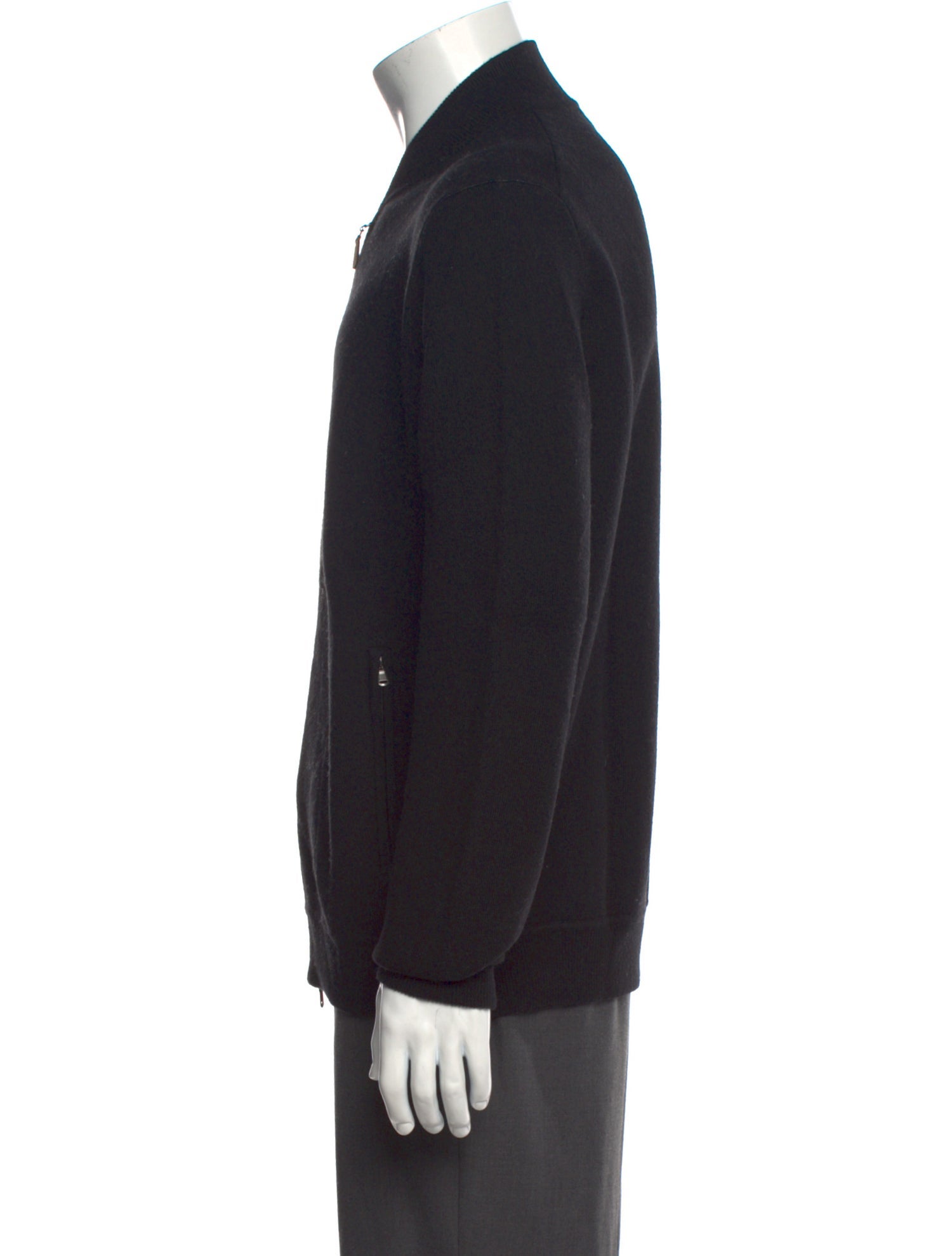 Neiman Marcus Merino Wool Mock Neck Cardigan