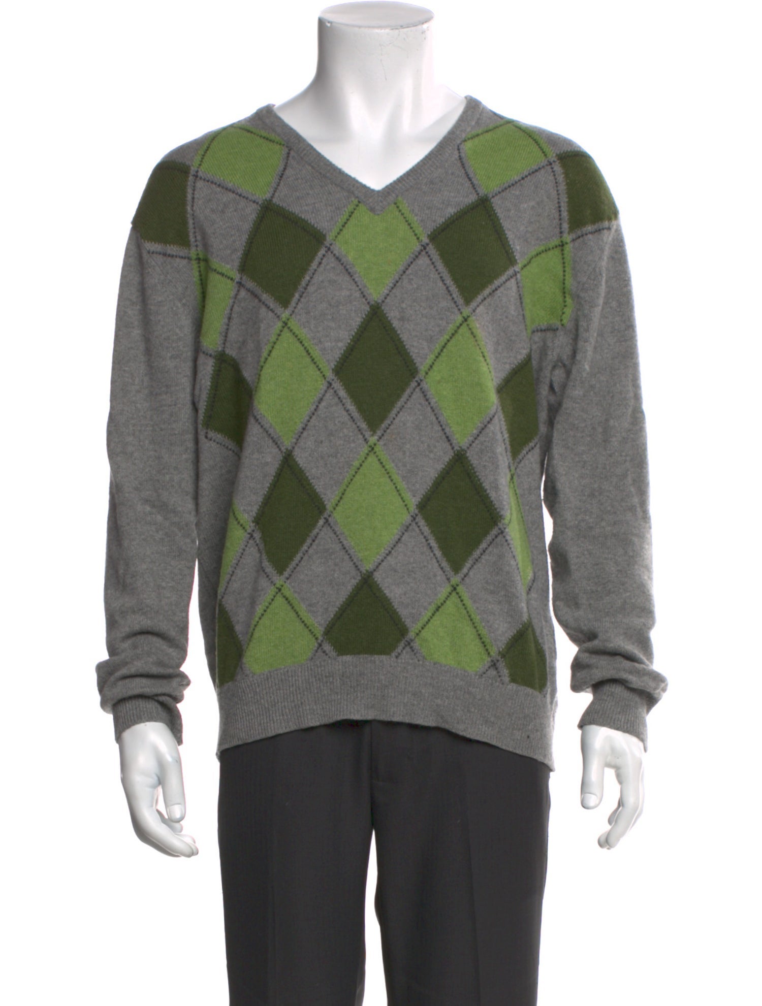 Neiman Marcus Cashmere Plaid Print Pullover