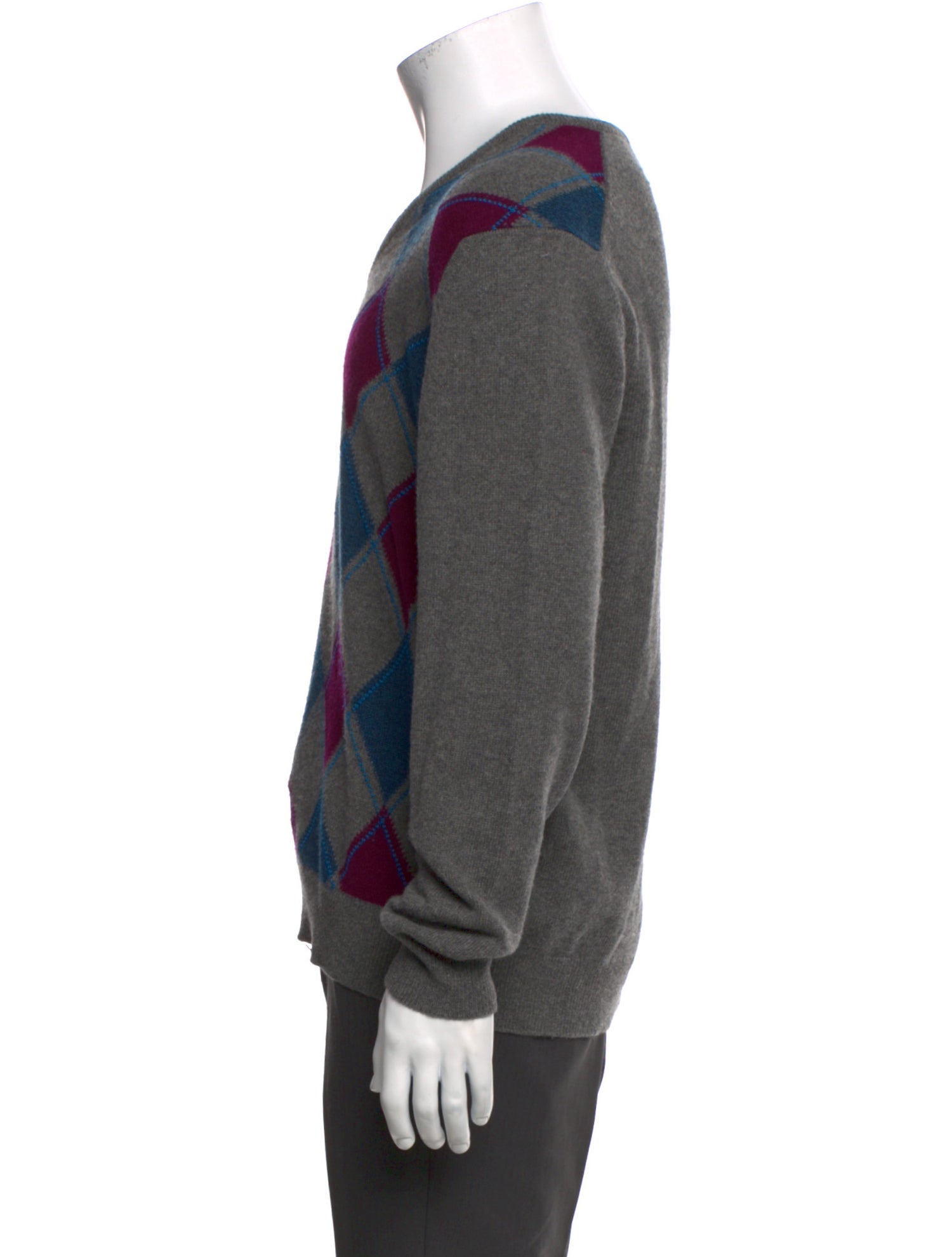 Neiman Marcus Cashmere Plaid Print Pullover