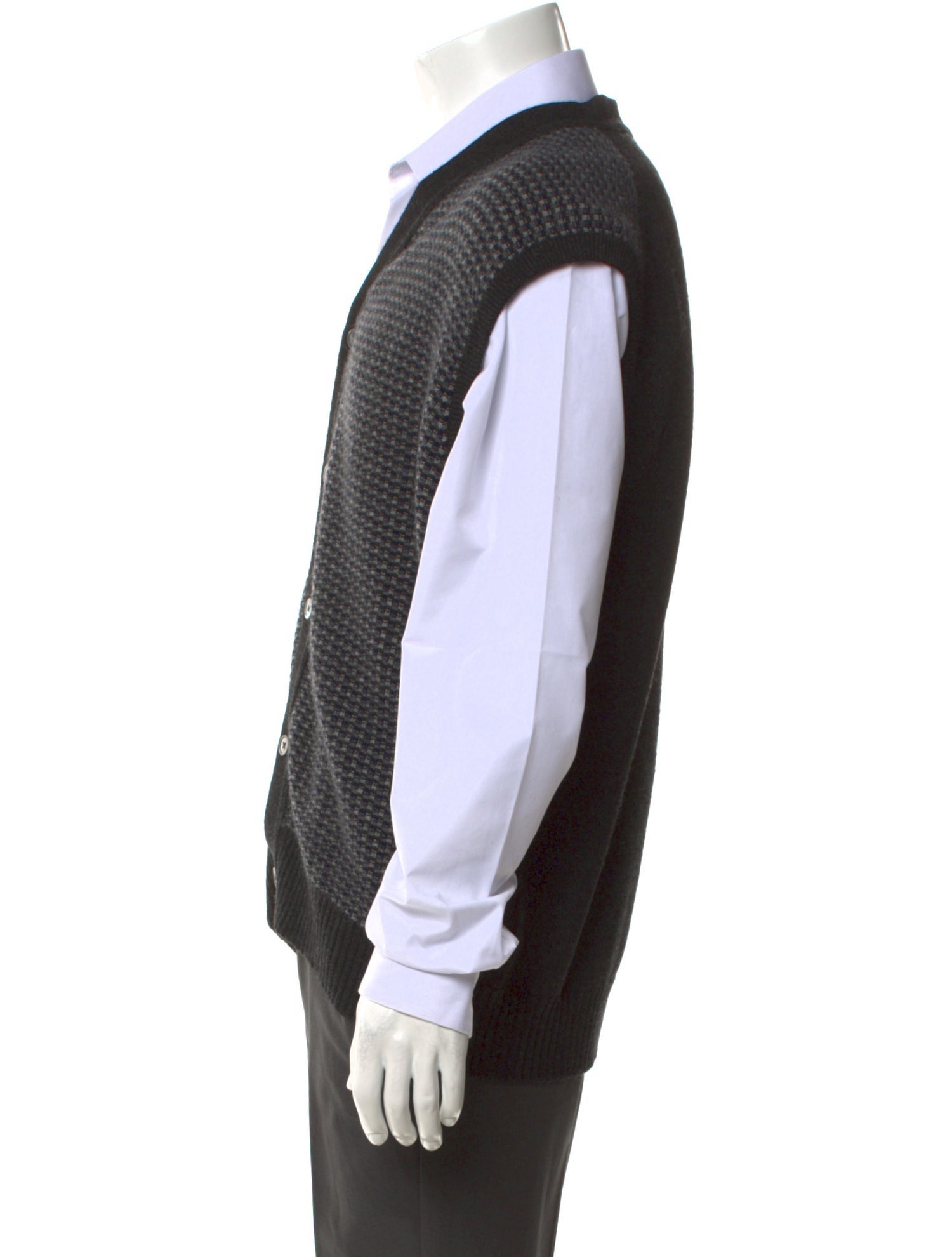 Neiman Marcus Cashmere Printed Sweater Vest