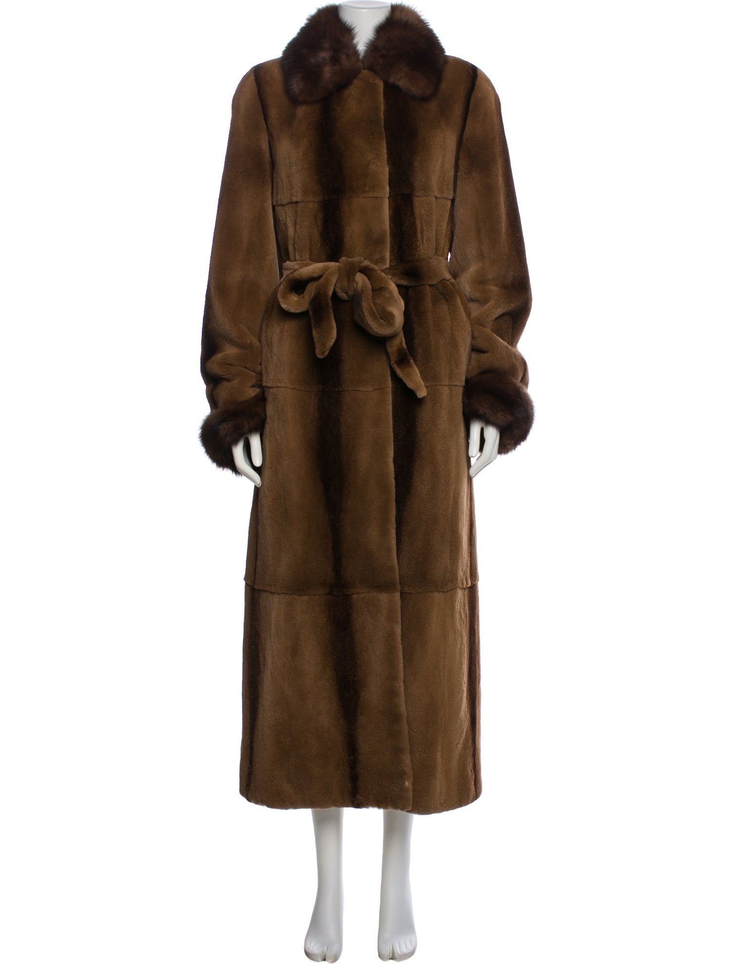 Neiman Marcus Marten Sable Fur Faux Fur Coat