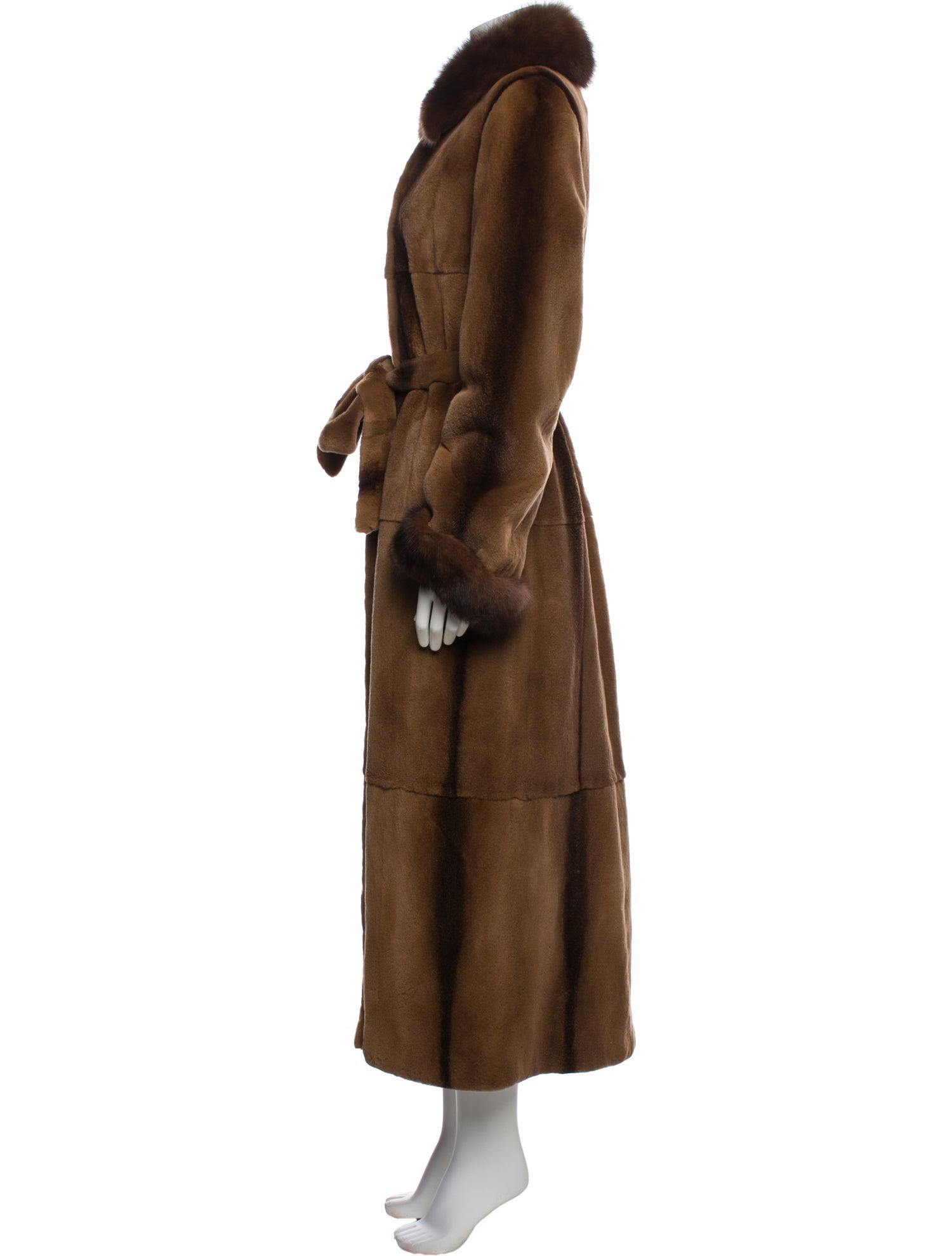 Neiman Marcus Marten Sable Fur Faux Fur Coat