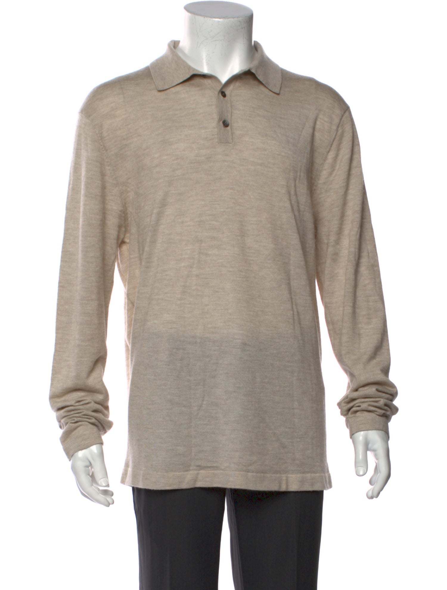 Neiman Marcus Mock Neck Long Sleeve Polo Sweater
