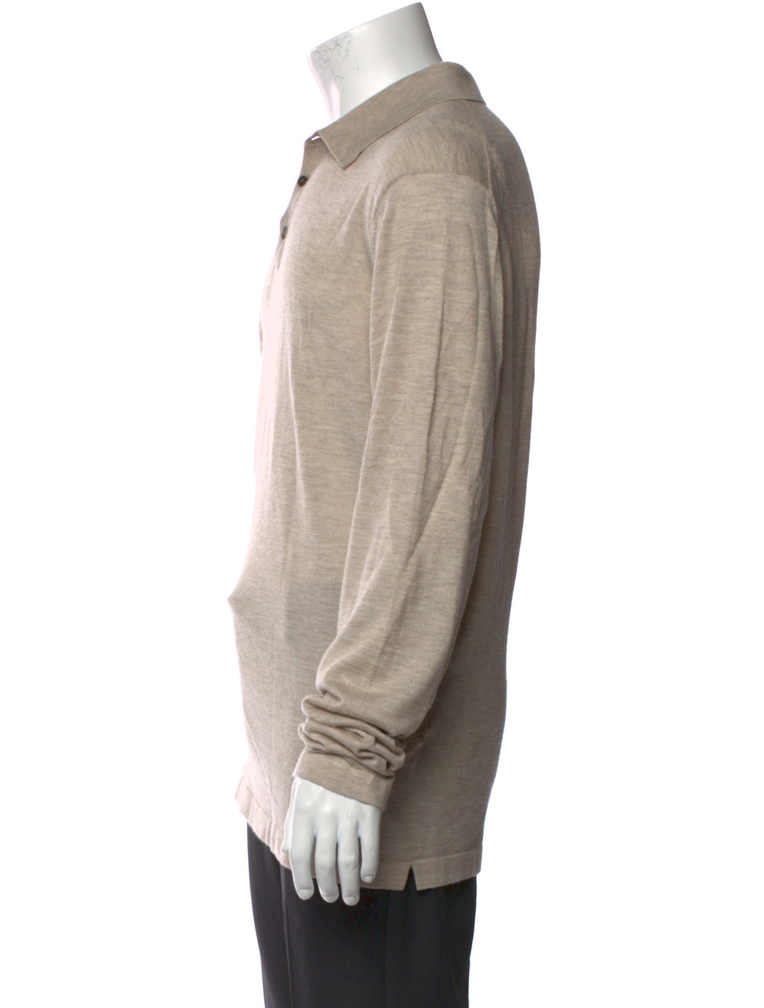 Neiman Marcus Mock Neck Long Sleeve Polo Sweater