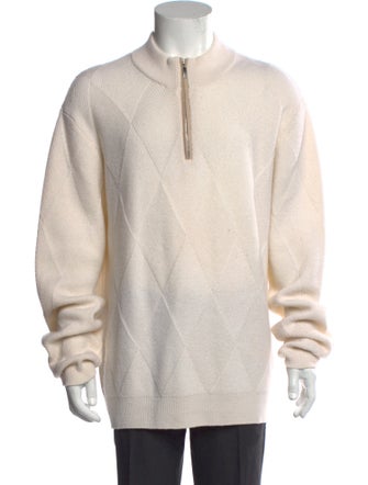 Neiman Marcus Wool Mock Neck Pullover