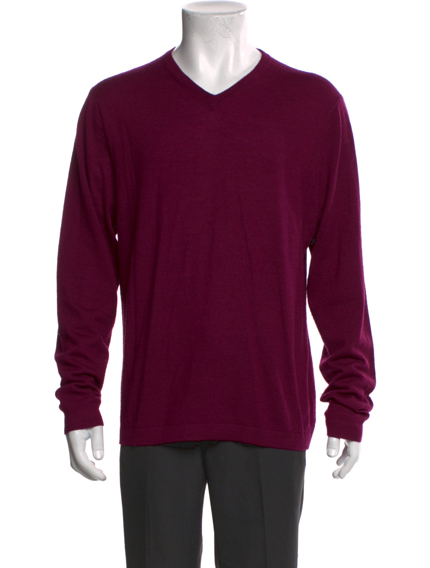 Neiman Marcus Merino Wool V-Neck Pullover