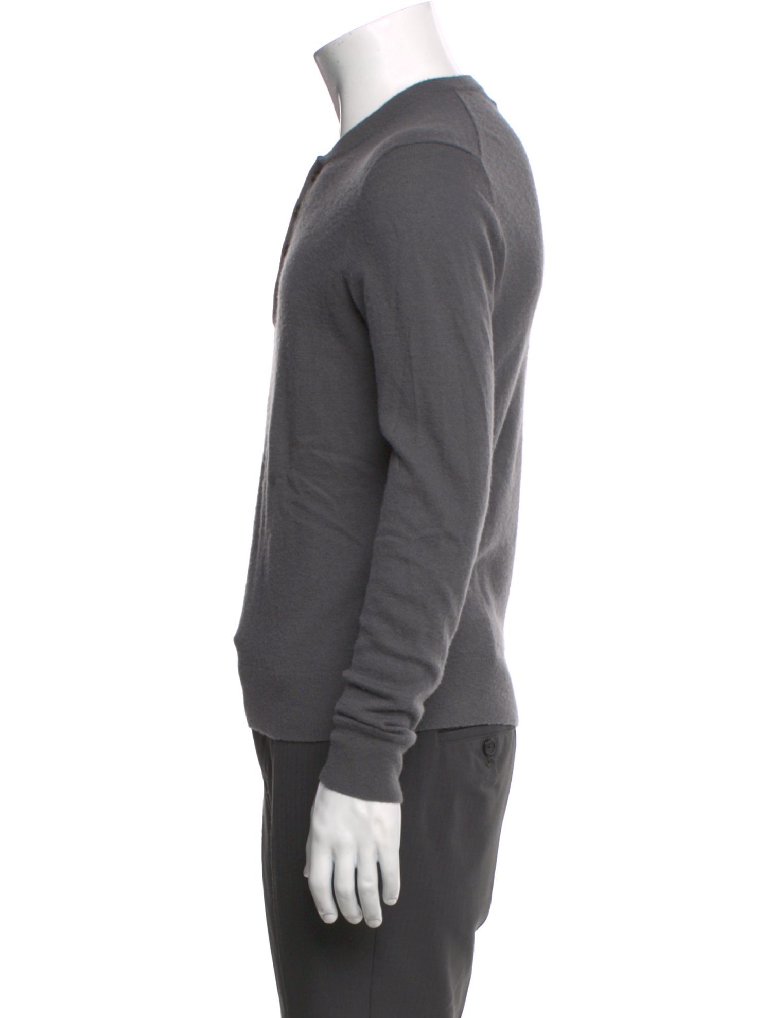 Neiman Marcus Cashmere Crew Neck Polo Sweater