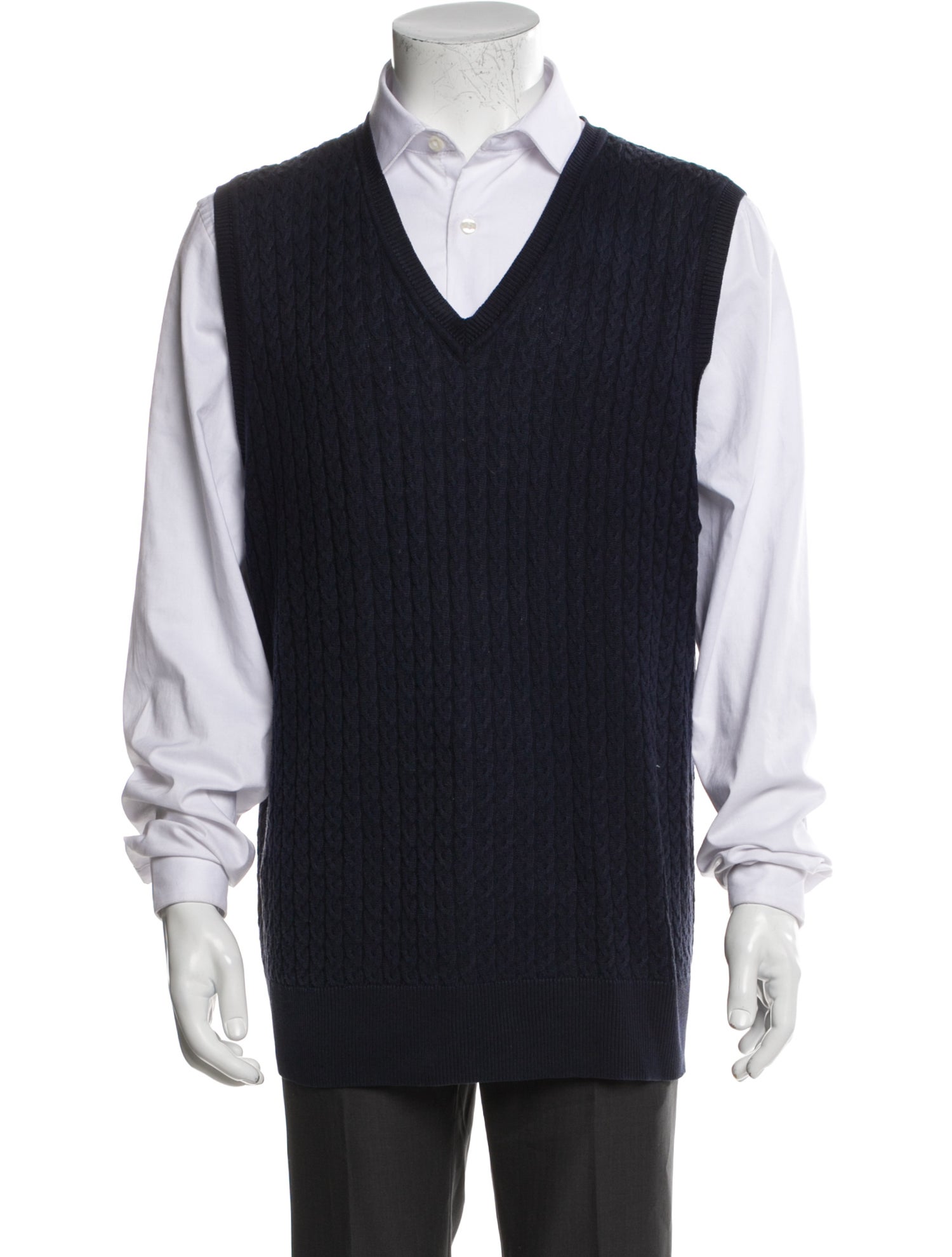 Neiman Marcus Silk V-Neck Sweater Vest