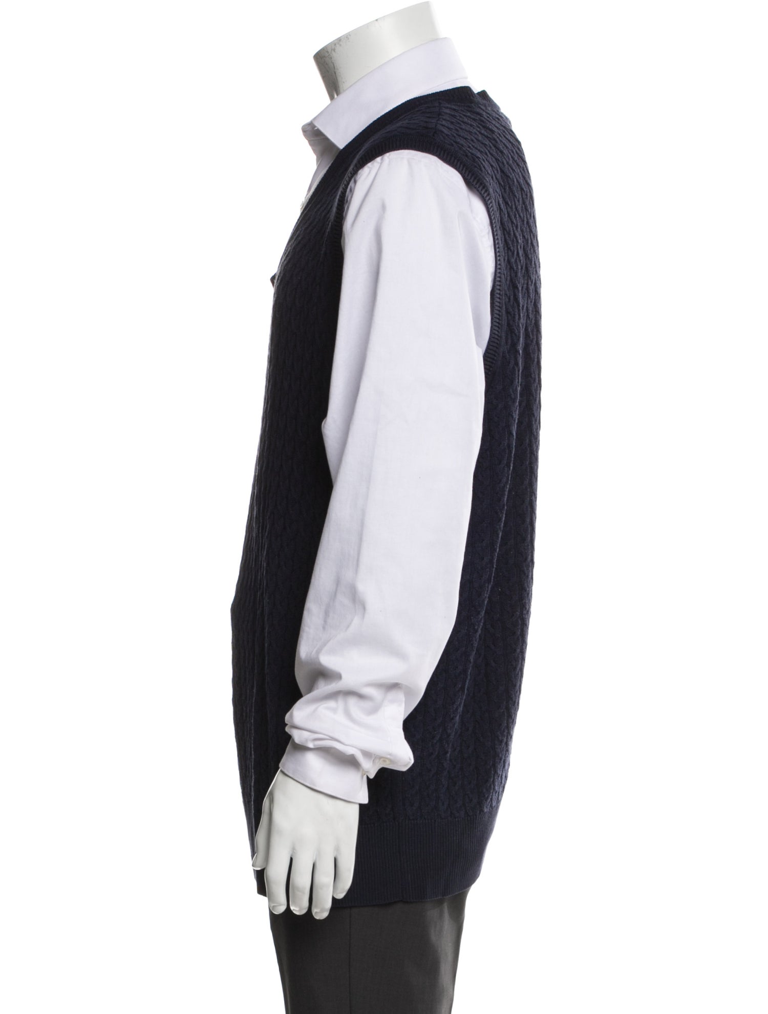 Neiman Marcus Silk V-Neck Sweater Vest