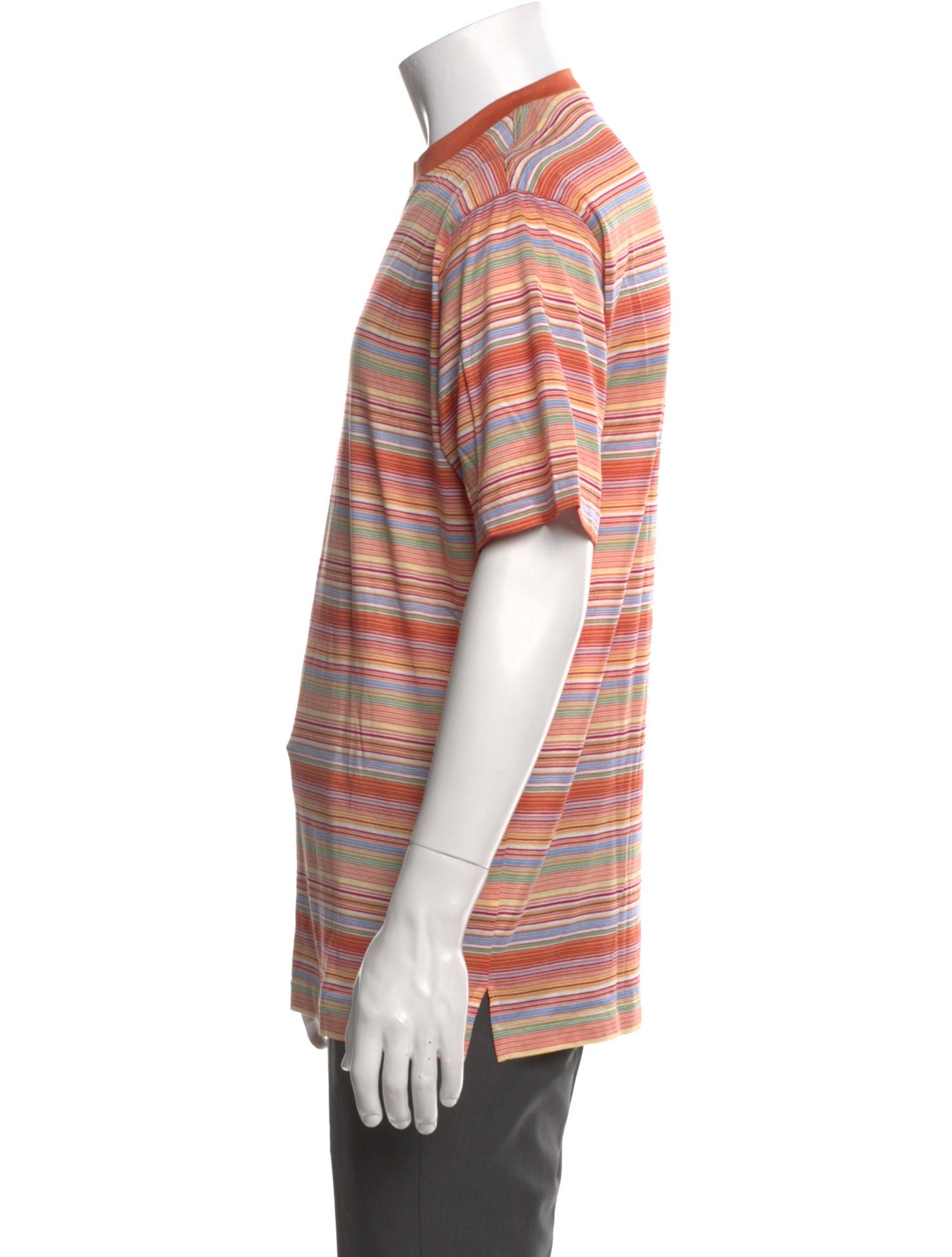 Neiman Marcus Striped Crew Neck T-Shirt