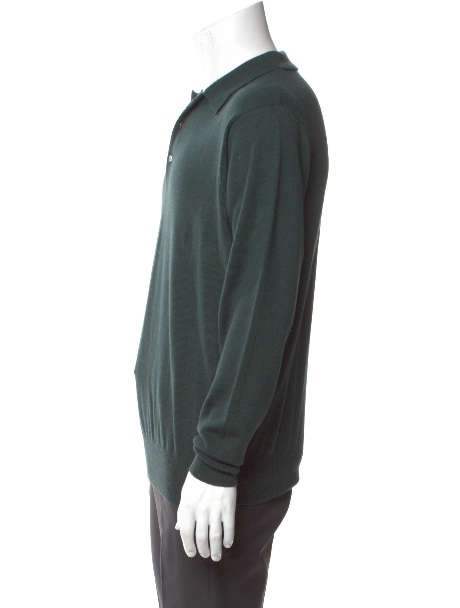 Neiman Marcus Merino Wool Mock Neck Polo Sweater
