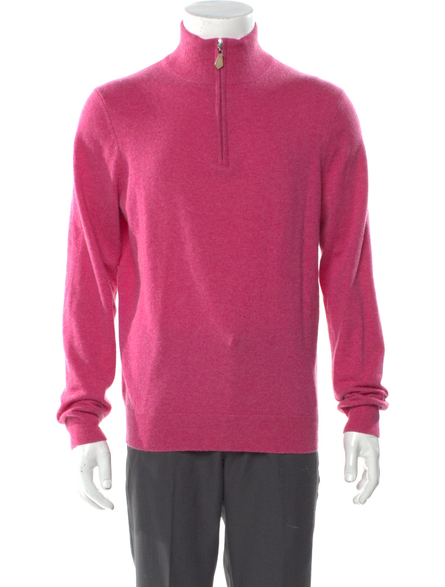 Neiman Marcus Cashmere Mock Neck Polo Sweater