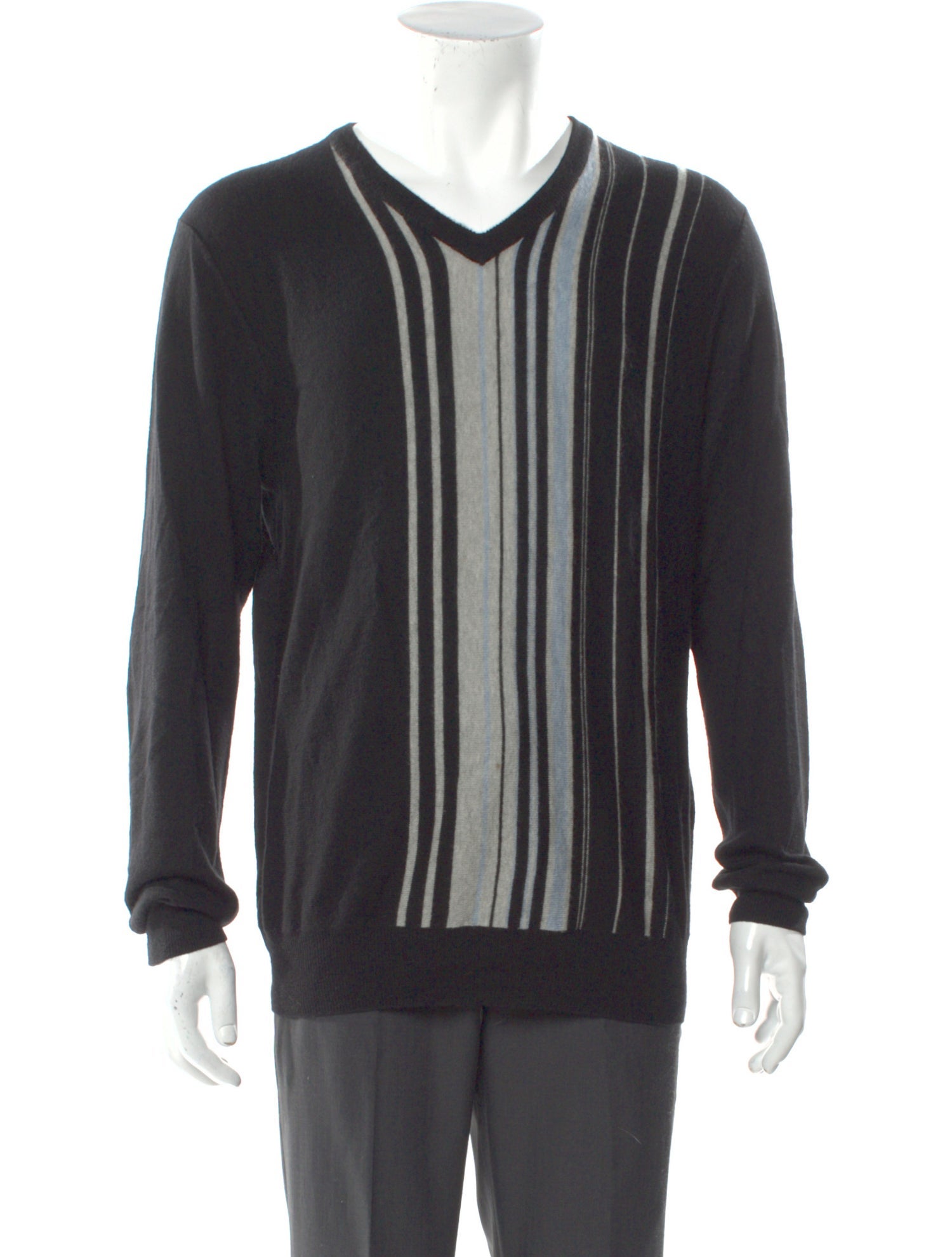 Neiman Marcus Cashmere Striped Pullover