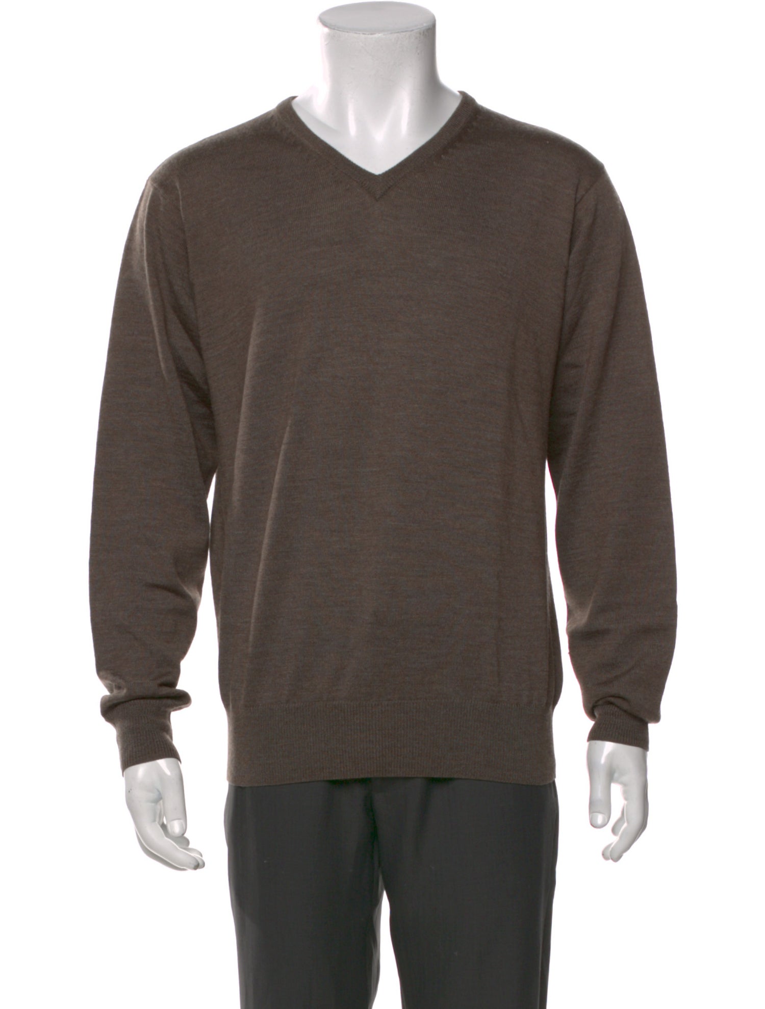 Neiman Marcus Merino Wool V-Neck Pullover