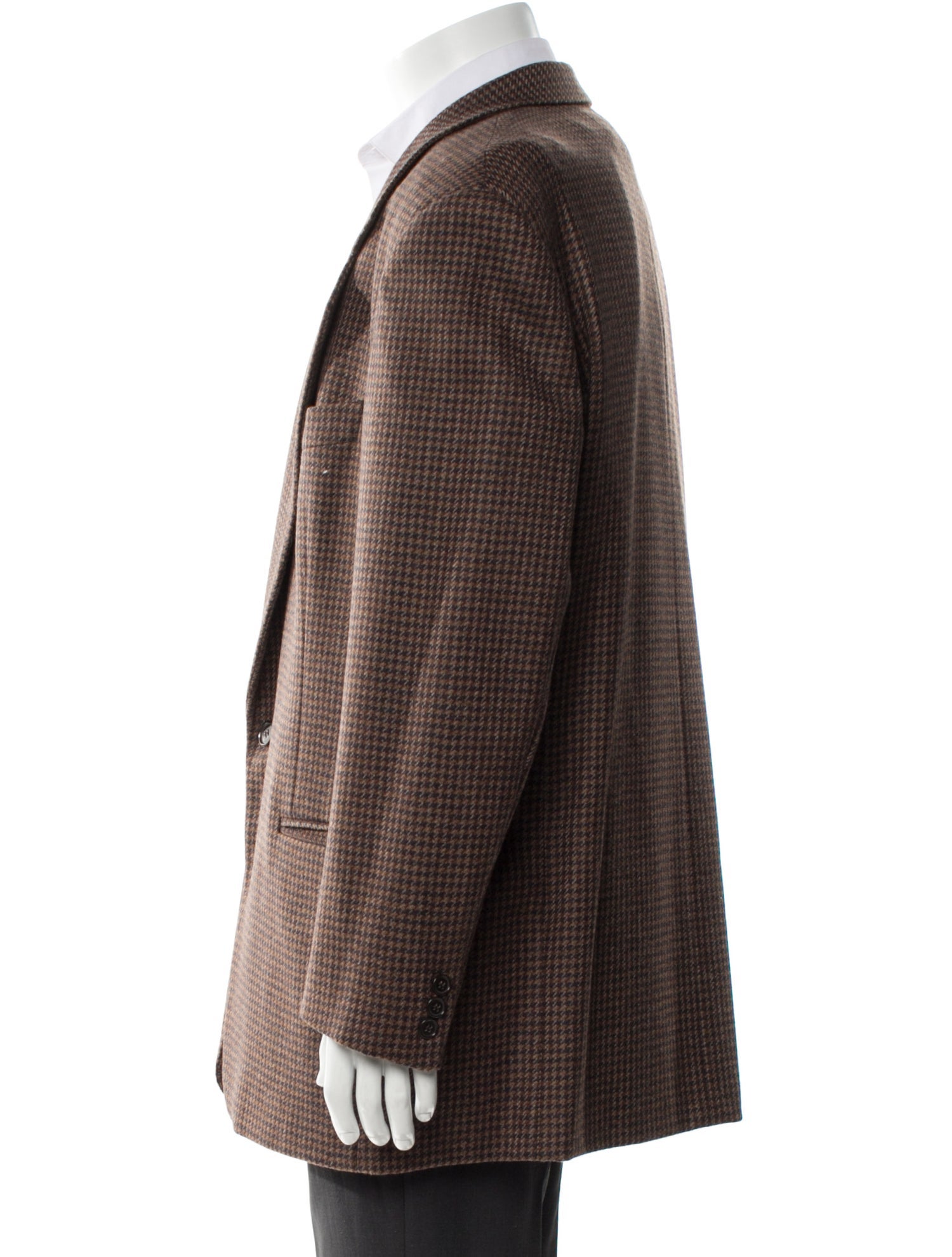 Neiman Marcus Virgin Wool Houndstooth Print Blazer