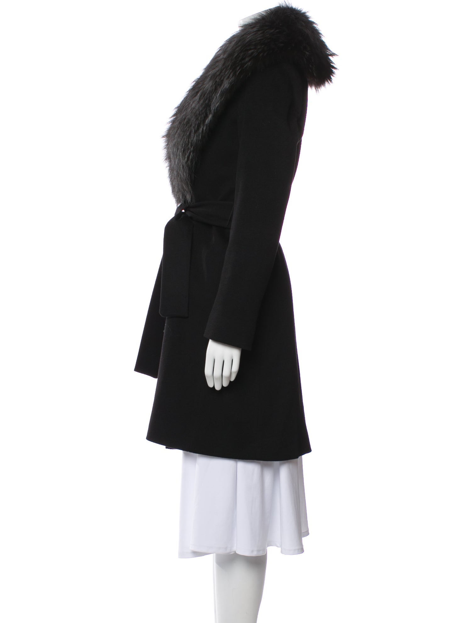 Neiman Marcus Wool Faux Fur Coat