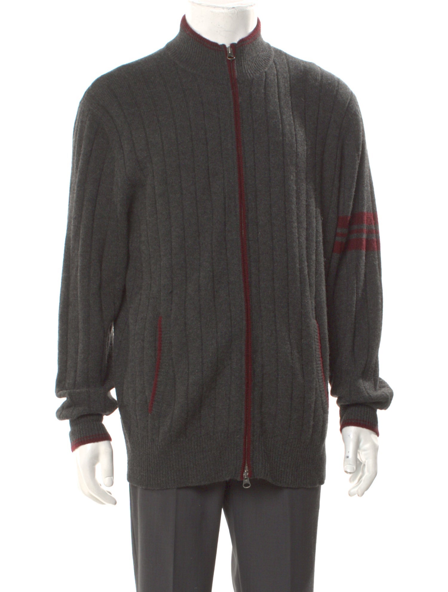 Neiman Marcus Cashmere Mock Neck Cardigan