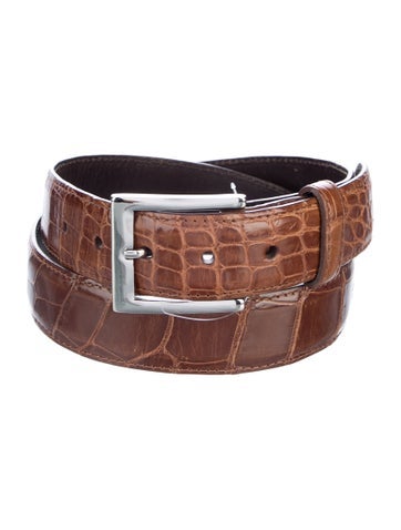 Pre-owned Neiman Marcus Alligator Belt In Brown