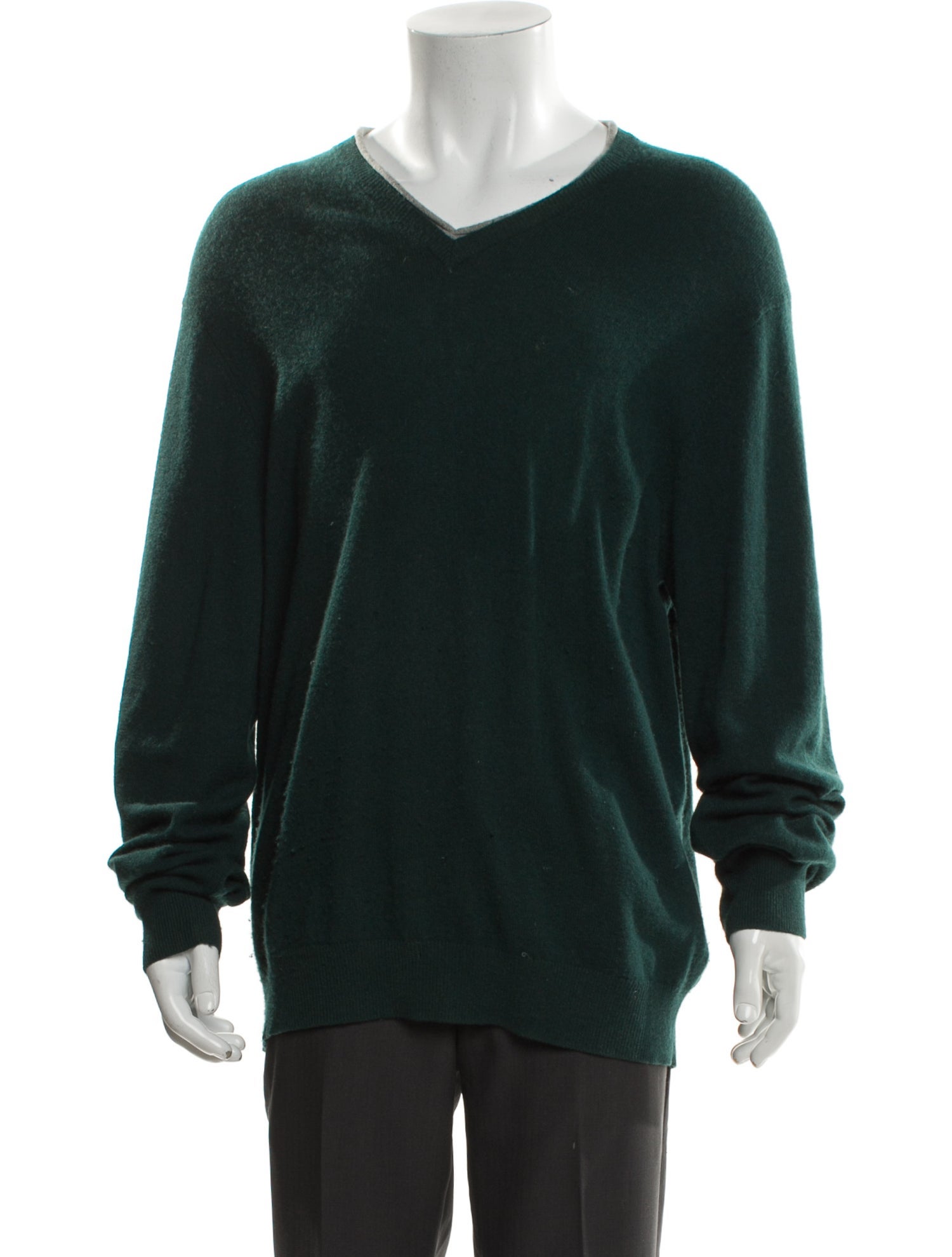 Neiman Marcus Cashmere V-Neck Pullover