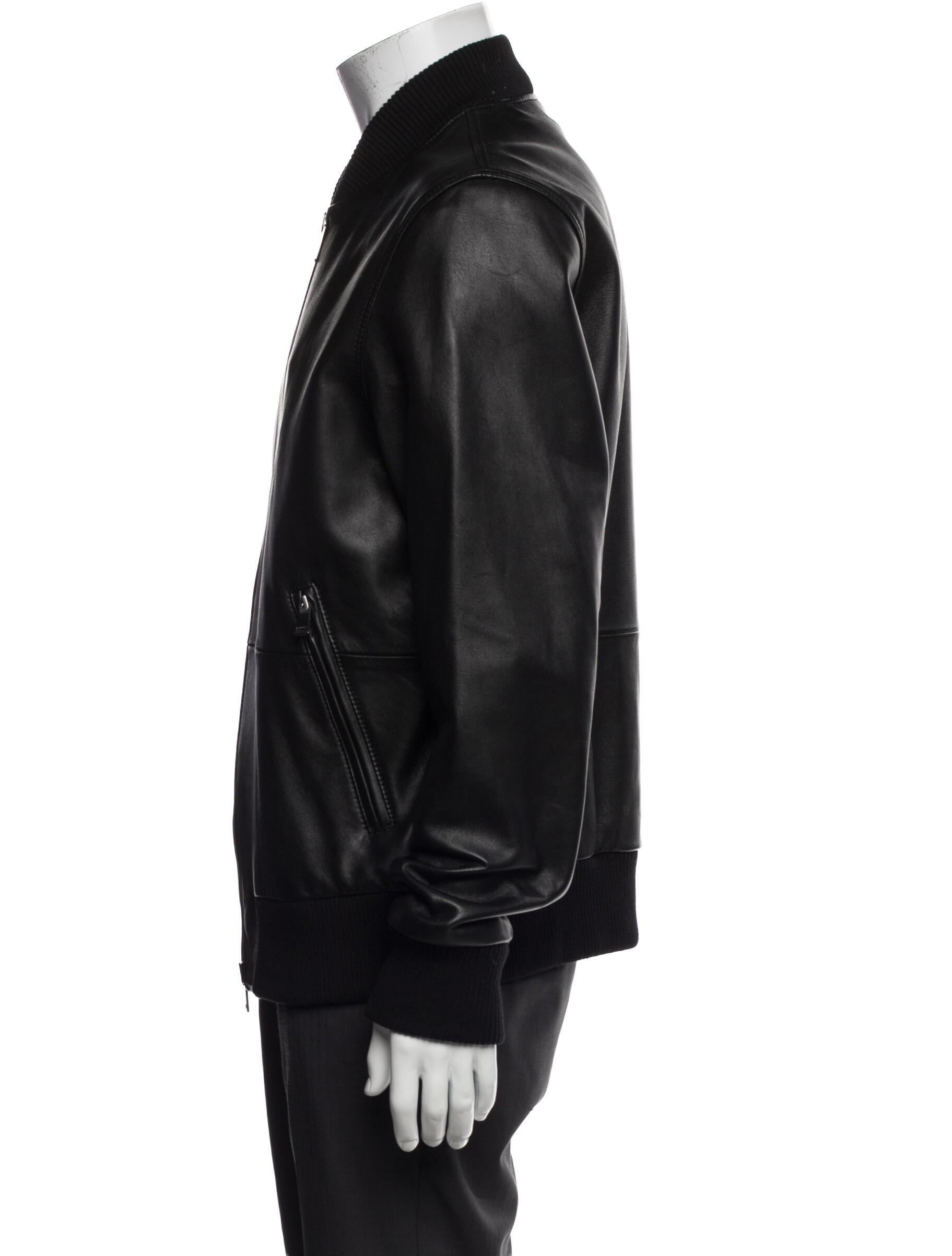 Neiman Marcus Lamb Leather Bomber Jacket