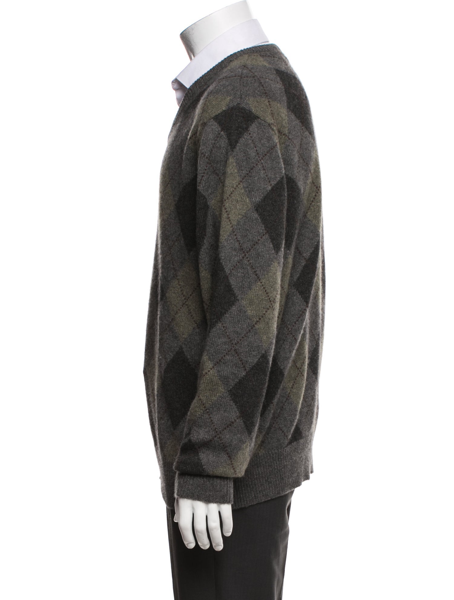 Neiman Marcus Cashmere Plaid Print Pullover