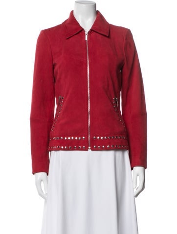 Click to view more detailed imagery on our partner's website Pre-owned Neiman Marcus Leather Biker Jacket In Red