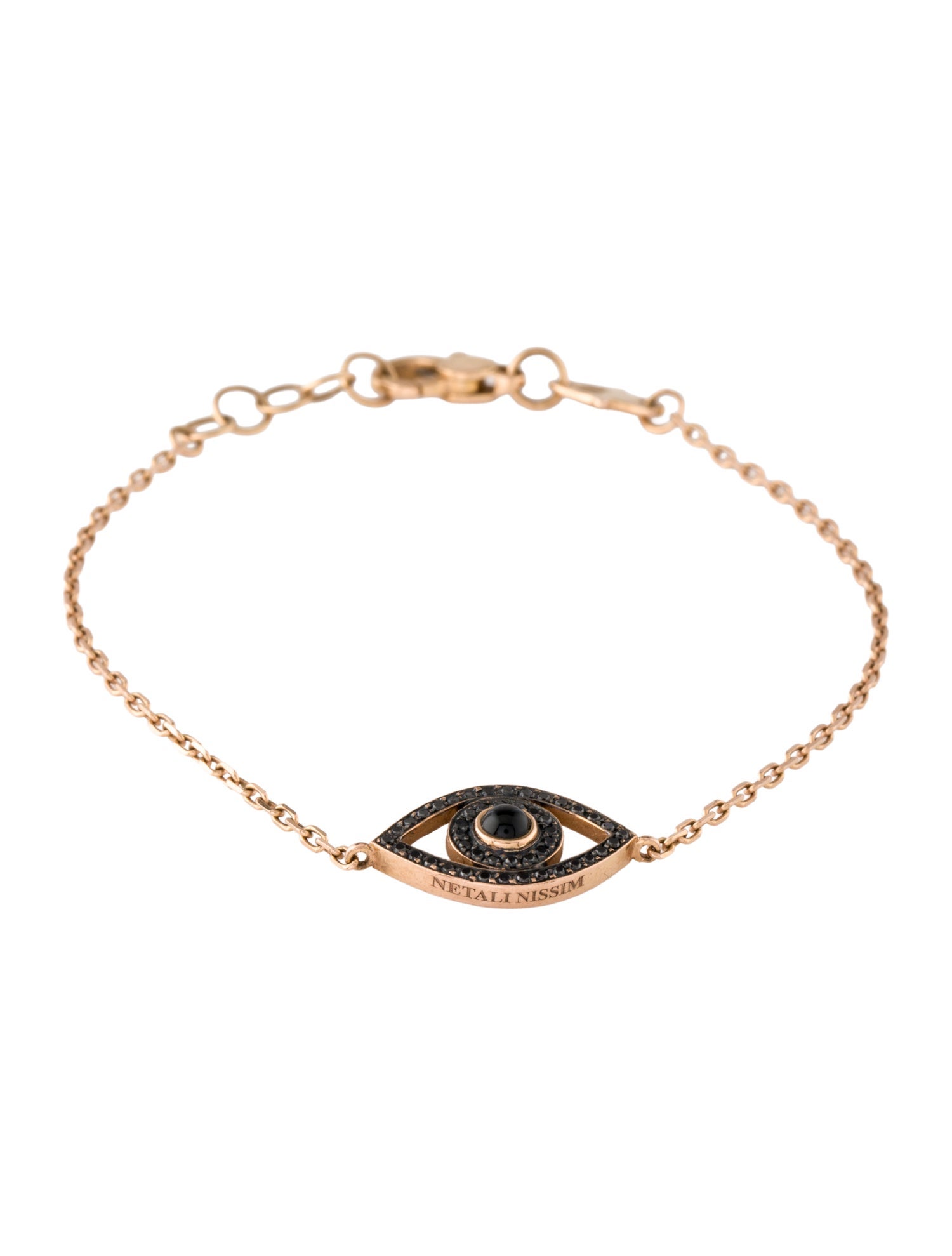 Netali Nissim 18K Onyx & Diamond Mini Eye Bracelet