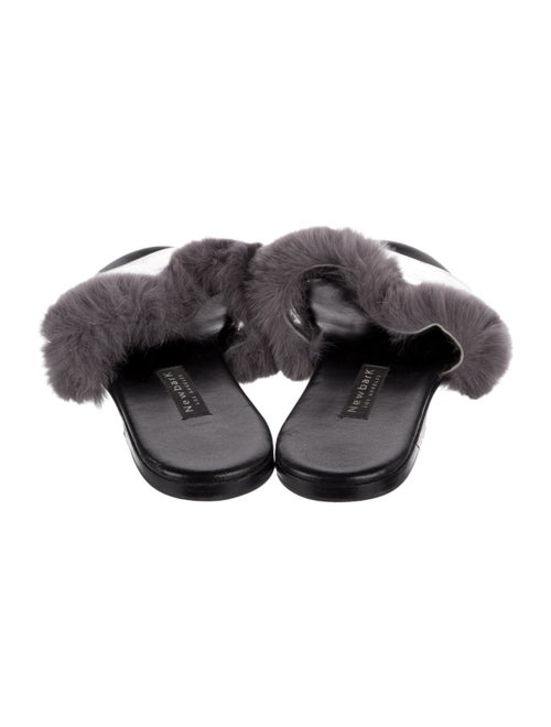 NewbarK Leather Fur Trim Slides