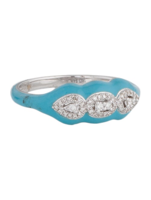 Nigaam 18K Diamond & Enamel Band White