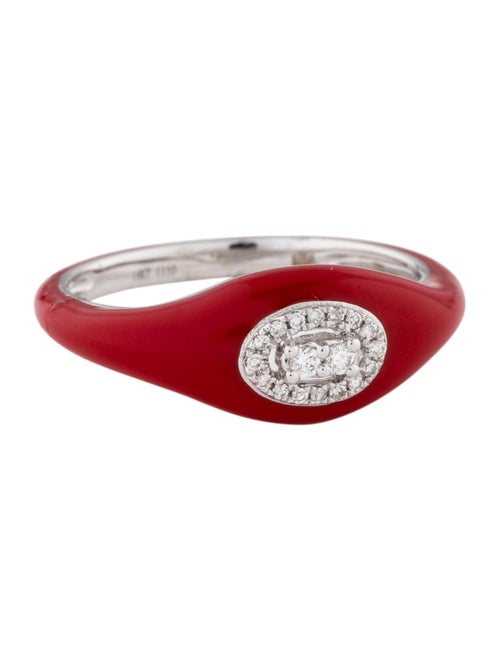 Nigaam 18K Enamel & Diamond Band White