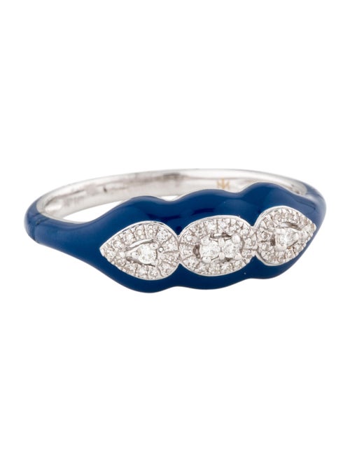 Nigaam 18K Diamond & Enamel Band White