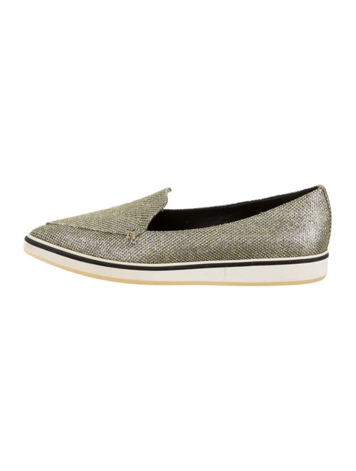 Nicholas Kirkwood Glitter Pointed-Toe Loafers Gold
