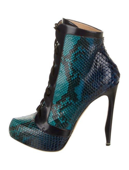 Nicholas Kirkwood Snakeskin Boots Blue