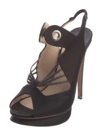 Nicholas Kirkwood Satin Slingback Sandals