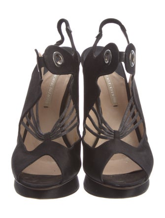 Nicholas Kirkwood Satin Slingback Sandals