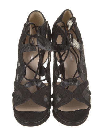 Nicholas Kirkwood Suede Mesh Accents Sandals