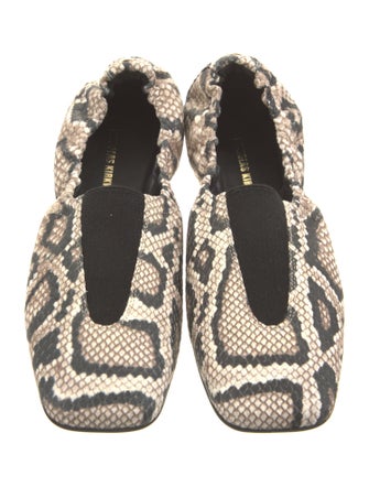 Nicholas Kirkwood Embossed Leather Animal Print Ballet Flats