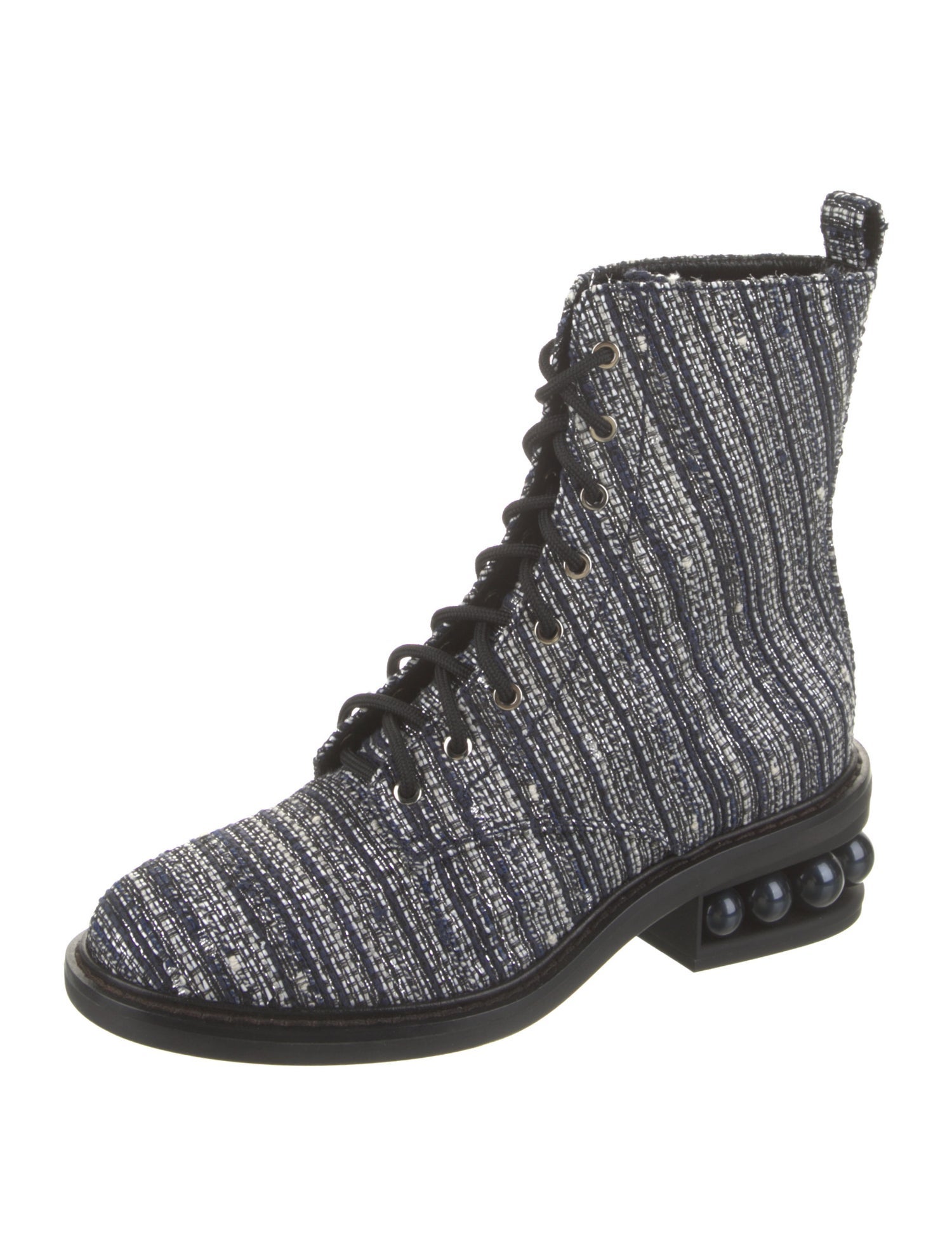 Nicholas Kirkwood Printed Studded Accents Combat Boots