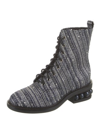 Nicholas Kirkwood Printed Studded Accents Combat Boots